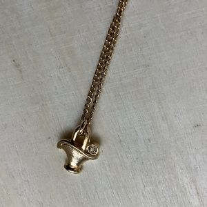 New vintage mini flower basket pendant necklace